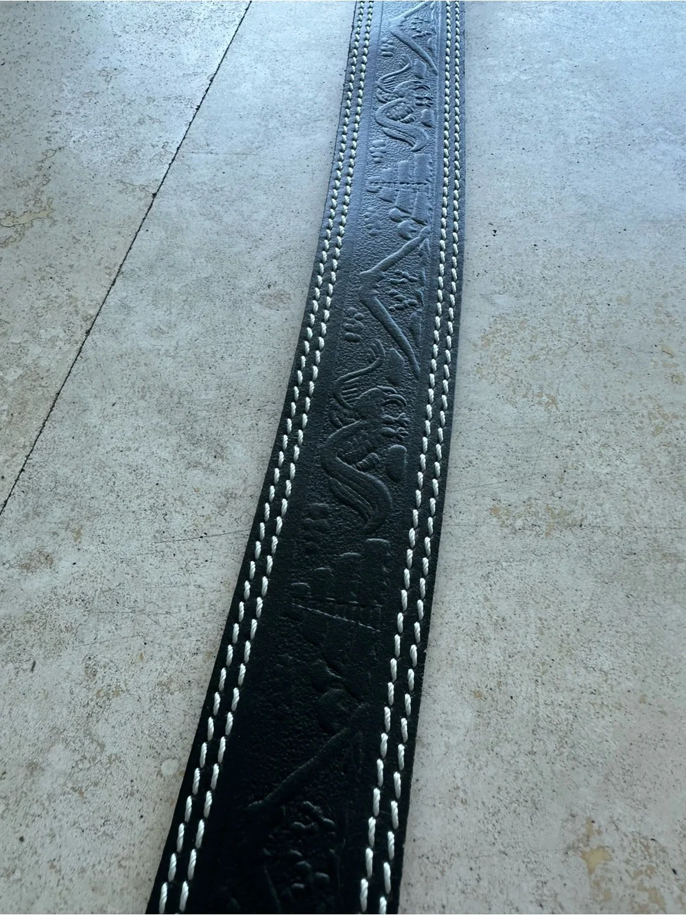 Vintage Harley-Davidson Black Leather Belt with Two-Tone Logo Buckle